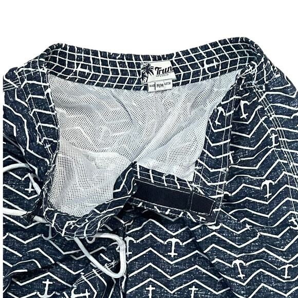 Trunks Surf & Swim Co.‎ Men's Board Shorts Dark Blue Anchor Drawstring Lined Med - Picture 7 of 7
